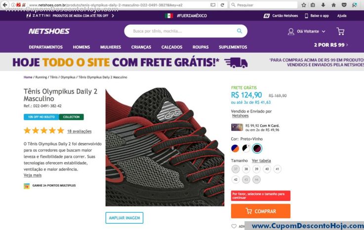 cupom desconto netshoes tenis