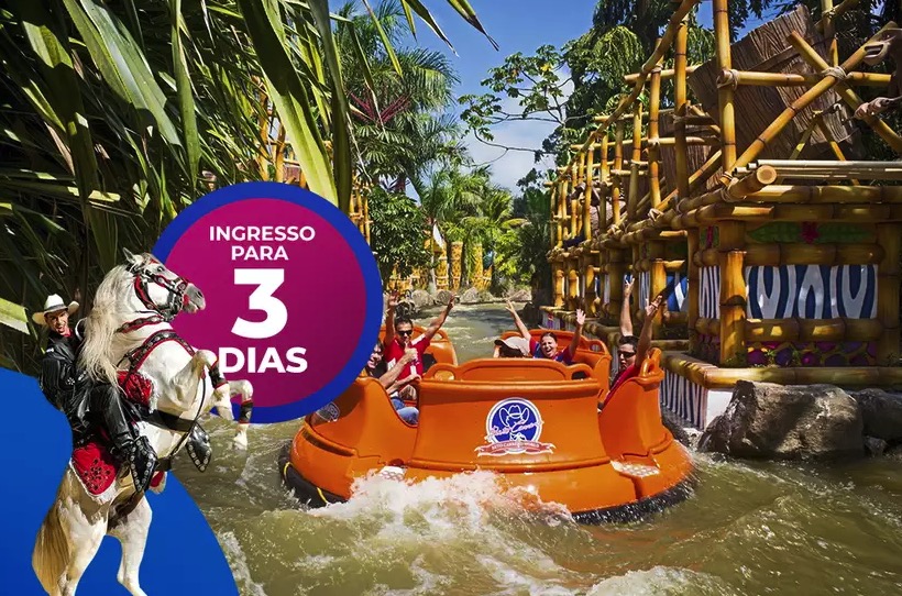 cupom desconto hoje na loja Ingresso 3 dias de Parque Beto Carrero World