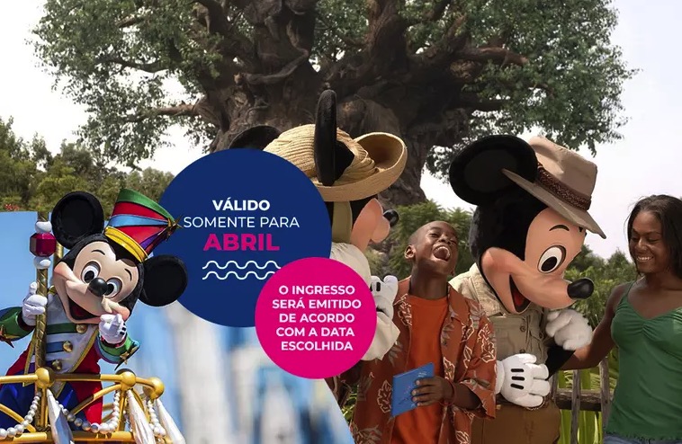 cupom desconto hoje na loja Walt Disney World Resort Base Park Hopper e Park Hopper Plus